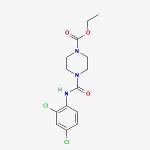 molecular formula C14H17Cl2N3O3 B5830250 ethyl 4-{[(2,4-dichlorophenyl)amino]carbonyl}-1-piperazinecarboxylate 