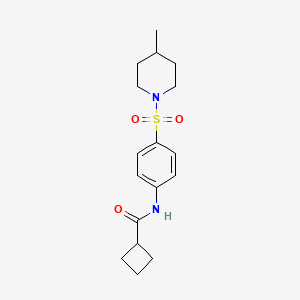 molecular formula C17H24N2O3S B5830252 N-{4-[(4-methyl-1-piperidinyl)sulfonyl]phenyl}cyclobutanecarboxamide 