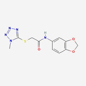 molecular formula C11H11N5O3S B5830299 N-1,3-benzodioxol-5-yl-2-[(1-methyl-1H-tetrazol-5-yl)thio]acetamide 