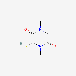 molecular formula C6H10N2O2S B583033 1,4-Dimethyl-3-sulfanylpiperazine-2,5-dione CAS No. 155090-97-4