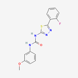 molecular formula C16H13FN4O2S B5830331 N-[5-(2-fluorophenyl)-1,3,4-thiadiazol-2-yl]-N'-(3-methoxyphenyl)urea 