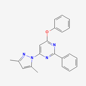 molecular formula C21H18N4O B5830334 4-(3,5-dimethyl-1H-pyrazol-1-yl)-6-phenoxy-2-phenylpyrimidine 