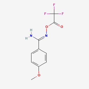 molecular formula C10H9F3N2O3 B5830357 4-methoxy-N'-[(trifluoroacetyl)oxy]benzenecarboximidamide 