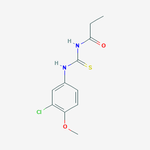 molecular formula C11H13ClN2O2S B5830372 N-{[(3-chloro-4-methoxyphenyl)amino]carbonothioyl}propanamide 
