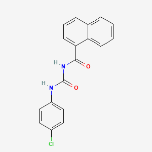 molecular formula C18H13ClN2O2 B5830376 N-{[(4-chlorophenyl)amino]carbonyl}-1-naphthamide 