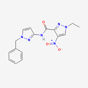 molecular formula C16H16N6O3 B5830397 N-(1-benzyl-1H-pyrazol-3-yl)-1-ethyl-4-nitro-1H-pyrazole-3-carboxamide 