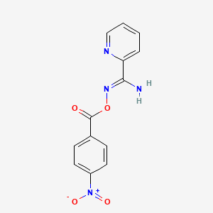 molecular formula C13H10N4O4 B5830493 N'-[(4-nitrobenzoyl)oxy]-2-pyridinecarboximidamide 