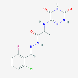 molecular formula C13H12ClFN6O3 B5830503 N'-(2-chloro-6-fluorobenzylidene)-2-[(3,5-dioxo-2,3,4,5-tetrahydro-1,2,4-triazin-6-yl)amino]propanohydrazide 