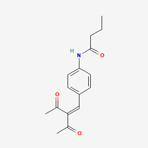 molecular formula C16H19NO3 B5830515 N-[4-(2-acetyl-3-oxo-1-buten-1-yl)phenyl]butanamide 