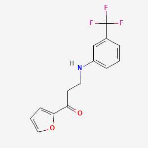 molecular formula C14H12F3NO2 B5830573 1-(2-furyl)-3-{[3-(trifluoromethyl)phenyl]amino}-1-propanone 