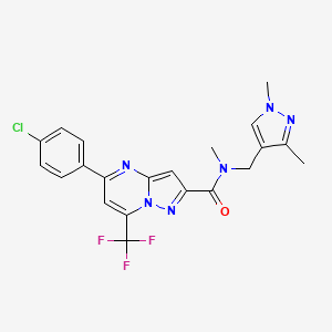 5-(4-chlorophenyl)-N-[(1,3-dimethyl-1H-pyrazol-4-yl)methyl]-N-methyl-7-(trifluoromethyl)pyrazolo[1,5-a]pyrimidine-2-carboxamide