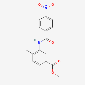 molecular formula C16H14N2O5 B5830590 methyl 4-methyl-3-[(4-nitrobenzoyl)amino]benzoate 