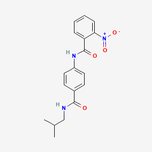 molecular formula C18H19N3O4 B5830599 N-{4-[(isobutylamino)carbonyl]phenyl}-2-nitrobenzamide 