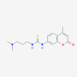 molecular formula C16H21N3O2S B5830623 N-[3-(dimethylamino)propyl]-N'-(4-methyl-2-oxo-2H-chromen-7-yl)thiourea 