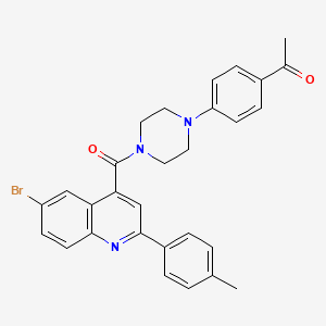 1-[4-(4-{[6-bromo-2-(4-methylphenyl)-4-quinolinyl]carbonyl}-1-piperazinyl)phenyl]ethanone