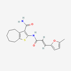 molecular formula C18H20N2O3S B5830670 2-{[3-(5-methyl-2-furyl)acryloyl]amino}-5,6,7,8-tetrahydro-4H-cyclohepta[b]thiophene-3-carboxamide 