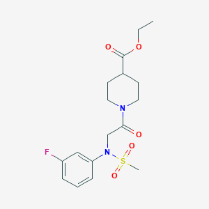 molecular formula C17H23FN2O5S B5830681 ethyl 1-[N-(3-fluorophenyl)-N-(methylsulfonyl)glycyl]-4-piperidinecarboxylate 