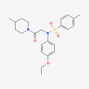 molecular formula C23H30N2O4S B5830700 N-(4-ethoxyphenyl)-4-methyl-N-[2-(4-methyl-1-piperidinyl)-2-oxoethyl]benzenesulfonamide 