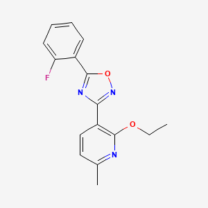 molecular formula C16H14FN3O2 B5830702 2-ethoxy-3-[5-(2-fluorophenyl)-1,2,4-oxadiazol-3-yl]-6-methylpyridine 