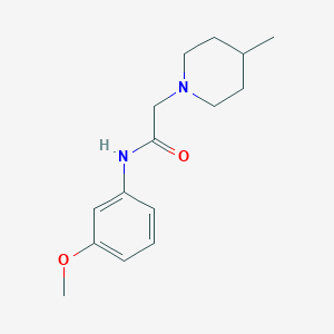 molecular formula C15H22N2O2 B5830712 N-(3-methoxyphenyl)-2-(4-methyl-1-piperidinyl)acetamide 