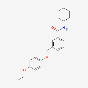 molecular formula C22H27NO3 B5830725 N-cyclohexyl-3-[(4-ethoxyphenoxy)methyl]benzamide 