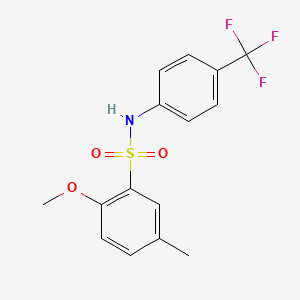 molecular formula C15H14F3NO3S B5830730 2-methoxy-5-methyl-N-[4-(trifluoromethyl)phenyl]benzenesulfonamide 