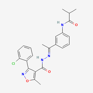 molecular formula C23H23ClN4O3 B5830770 N-[3-(N-{[3-(2-chlorophenyl)-5-methyl-4-isoxazolyl]carbonyl}ethanehydrazonoyl)phenyl]-2-methylpropanamide 