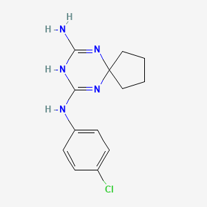 molecular formula C13H16ClN5 B5830776 N~7~-(4-chlorophenyl)-6,8,10-triazaspiro[4.5]deca-6,8-diene-7,9-diamine 