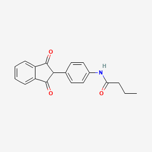 molecular formula C19H17NO3 B5830777 N-[4-(1,3-dioxo-2,3-dihydro-1H-inden-2-yl)phenyl]butanamide 