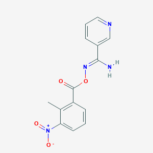 molecular formula C14H12N4O4 B5830815 N'-[(2-methyl-3-nitrobenzoyl)oxy]-3-pyridinecarboximidamide 