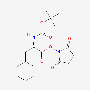 molecular formula C18H28N2O6 B583086 Boc-L-cyclohexylalanine hydroxysuccinimide ester CAS No. 143118-52-9