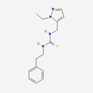 molecular formula C15H20N4S B5830862 N-[(1-ethyl-1H-pyrazol-5-yl)methyl]-N'-(2-phenylethyl)thiourea 