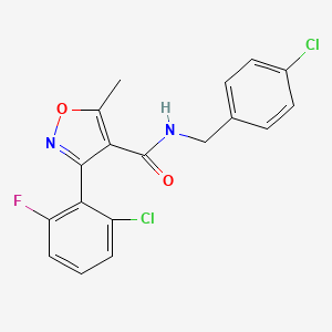 molecular formula C18H13Cl2FN2O2 B5830949 N-(4-chlorobenzyl)-3-(2-chloro-6-fluorophenyl)-5-methyl-4-isoxazolecarboxamide 