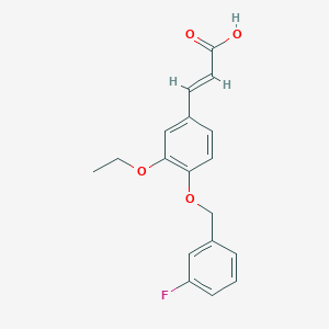 molecular formula C18H17FO4 B5830957 3-{3-ethoxy-4-[(3-fluorobenzyl)oxy]phenyl}acrylic acid 