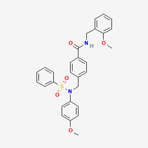 B5830978 N-(2-methoxybenzyl)-4-{[(4-methoxyphenyl)(phenylsulfonyl)amino]methyl}benzamide CAS No. 5861-83-6