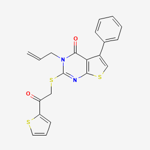 molecular formula C21H16N2O2S3 B5830982 3-allyl-2-{[2-oxo-2-(2-thienyl)ethyl]thio}-5-phenylthieno[2,3-d]pyrimidin-4(3H)-one 