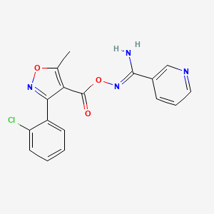molecular formula C17H13ClN4O3 B5831022 N'-({[3-(2-chlorophenyl)-5-methyl-4-isoxazolyl]carbonyl}oxy)-3-pyridinecarboximidamide 