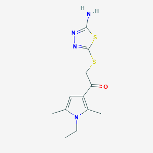 molecular formula C12H16N4OS2 B5831028 2-[(5-amino-1,3,4-thiadiazol-2-yl)thio]-1-(1-ethyl-2,5-dimethyl-1H-pyrrol-3-yl)ethanone 