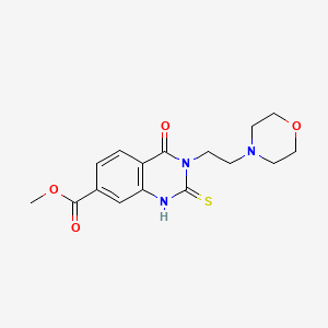 molecular formula C16H19N3O4S B5831040 methyl 3-[2-(4-morpholinyl)ethyl]-4-oxo-2-thioxo-1,2,3,4-tetrahydro-7-quinazolinecarboxylate 