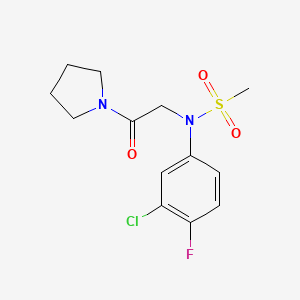 N-(3-chloro-4-fluorophenyl)-N-[2-oxo-2-(1-pyrrolidinyl)ethyl]methanesulfonamide