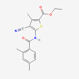 molecular formula C18H18N2O3S B5831087 ethyl 4-cyano-5-[(2,4-dimethylbenzoyl)amino]-3-methyl-2-thiophenecarboxylate 