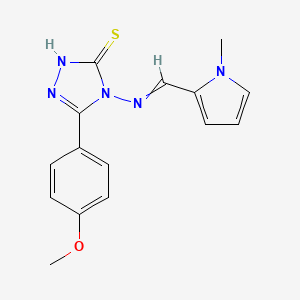 molecular formula C15H15N5OS B5831091 5-(4-methoxyphenyl)-4-{[(1-methyl-1H-pyrrol-2-yl)methylene]amino}-4H-1,2,4-triazole-3-thiol 