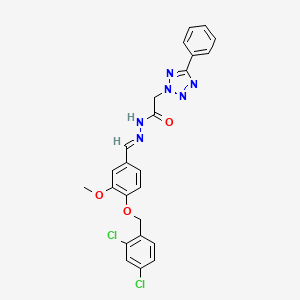 molecular formula C24H20Cl2N6O3 B5831096 N'-{4-[(2,4-dichlorobenzyl)oxy]-3-methoxybenzylidene}-2-(5-phenyl-2H-tetrazol-2-yl)acetohydrazide 