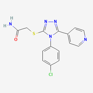 molecular formula C15H12ClN5OS B5831116 2-{[4-(4-chlorophenyl)-5-(4-pyridinyl)-4H-1,2,4-triazol-3-yl]thio}acetamide 