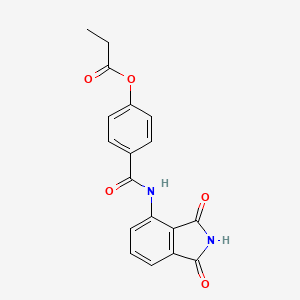 molecular formula C18H14N2O5 B5831152 4-{[(1,3-dioxo-2,3-dihydro-1H-isoindol-4-yl)amino]carbonyl}phenyl propionate 