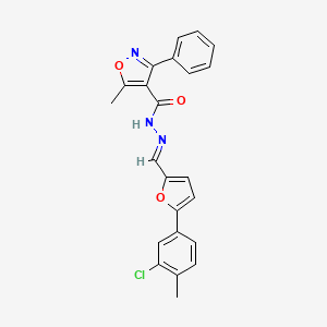 molecular formula C23H18ClN3O3 B5831183 N'-{[5-(3-chloro-4-methylphenyl)-2-furyl]methylene}-5-methyl-3-phenyl-4-isoxazolecarbohydrazide 