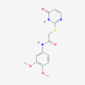 molecular formula C14H15N3O4S B5831197 N-(3,4-dimethoxyphenyl)-2-[(6-oxo-1,6-dihydro-2-pyrimidinyl)thio]acetamide 