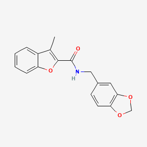 N-(1,3-benzodioxol-5-ylmethyl)-3-methyl-1-benzofuran-2-carboxamide