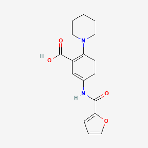molecular formula C17H18N2O4 B5831229 5-(2-furoylamino)-2-(1-piperidinyl)benzoic acid 
