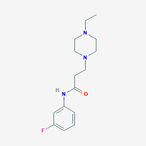 molecular formula C15H22FN3O B5831233 3-(4-ethyl-1-piperazinyl)-N-(3-fluorophenyl)propanamide 
